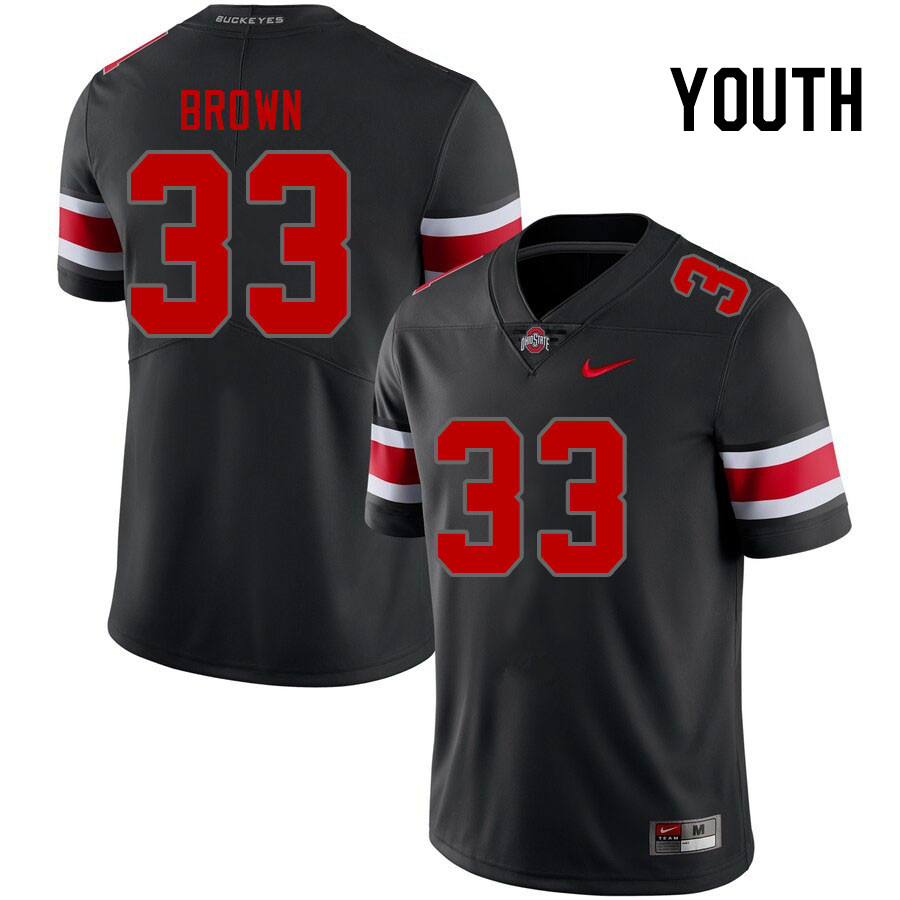 Youth #33 Devin Brown Ohio State Buckeyes College Football Jerseys Stitched-Blackout